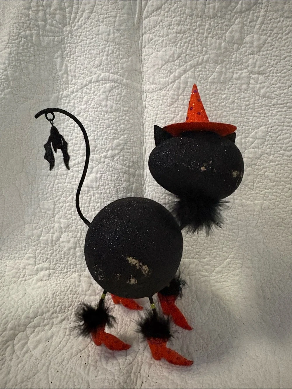 Pier 1 Black and Orange Witch Cat Figurine